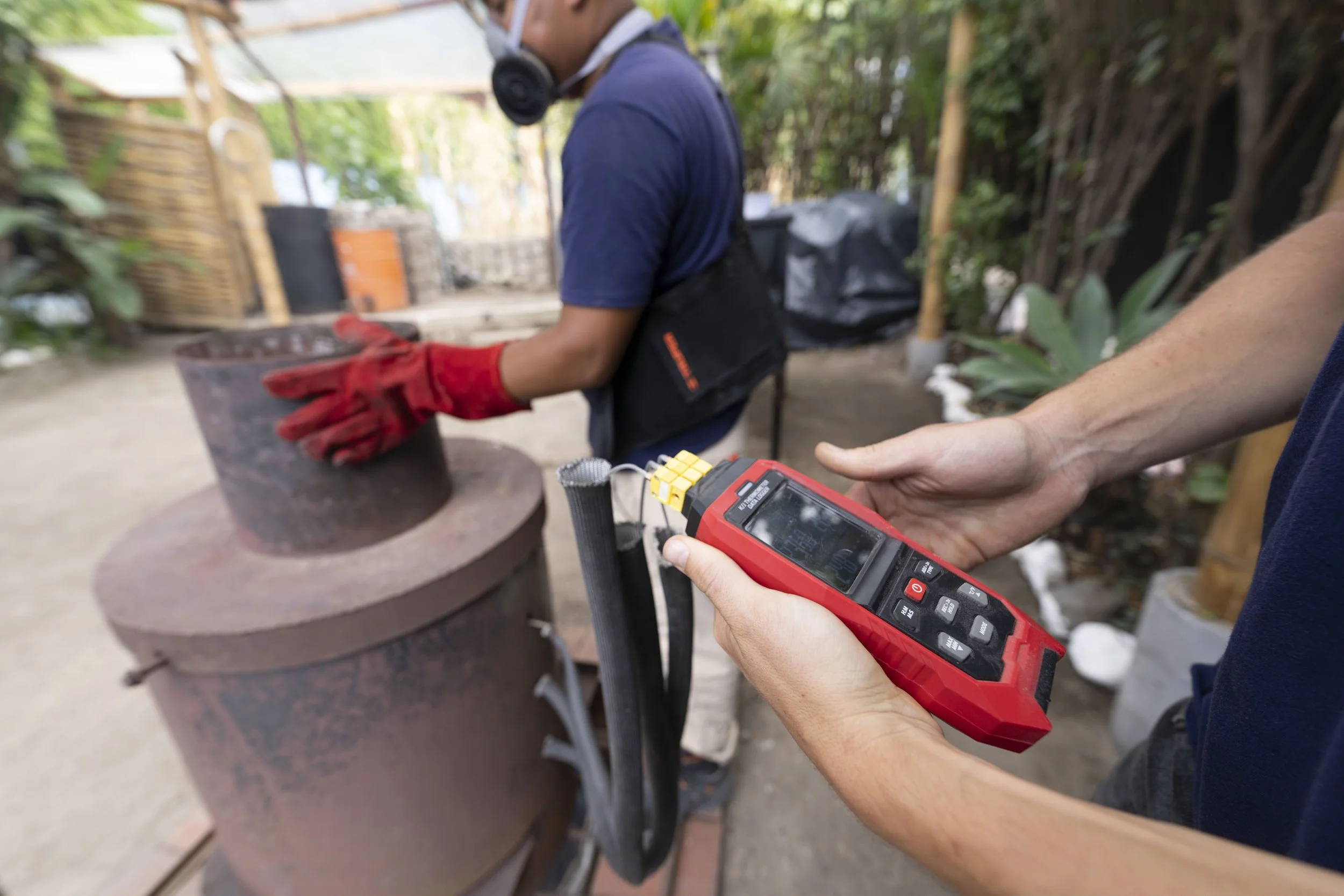 Off-grid treatment equipment in use